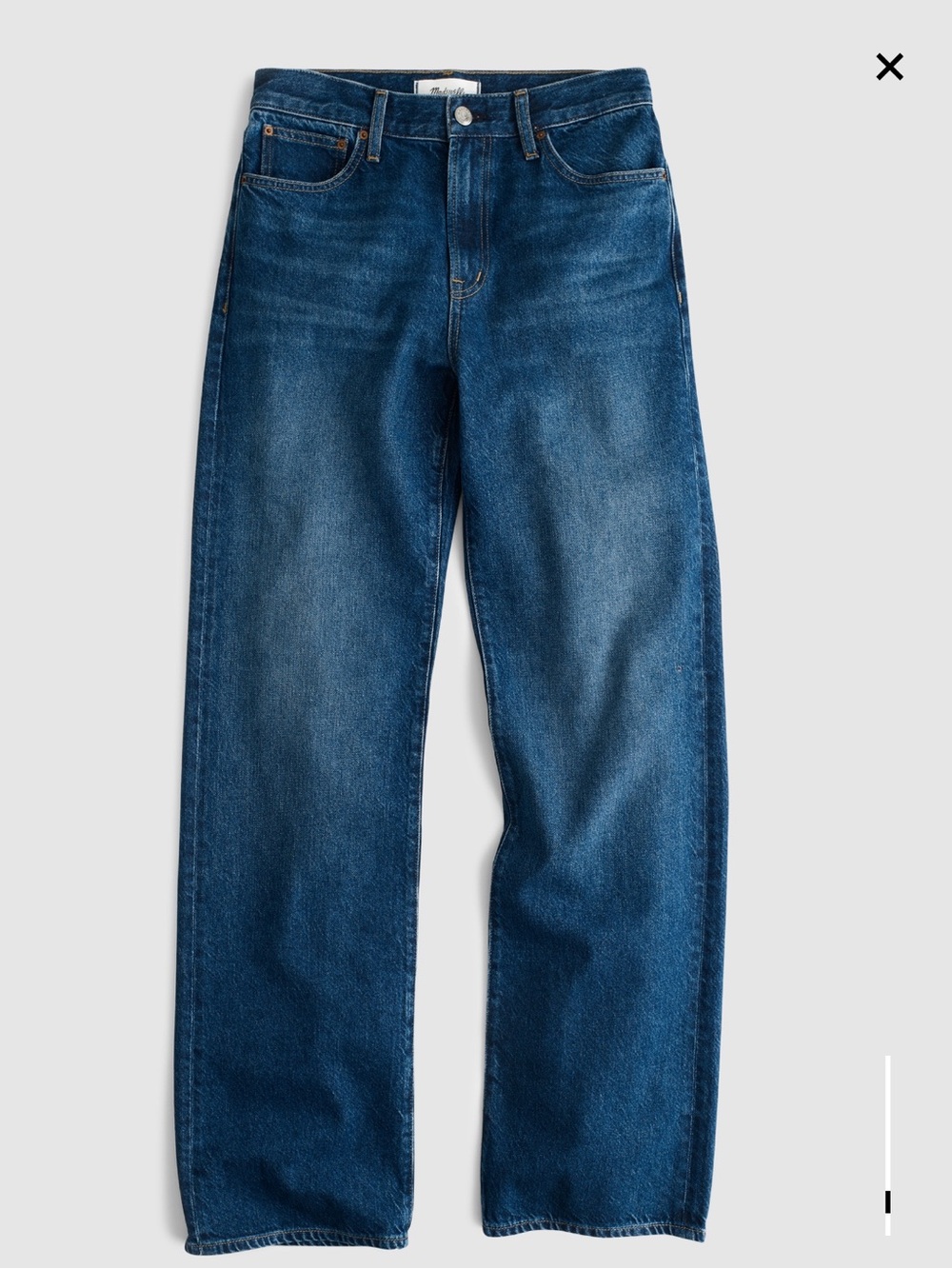 NWT Madewell The Short Perfect Vintage Wide-Leg Jean Airy Denim Bedford Wash 25